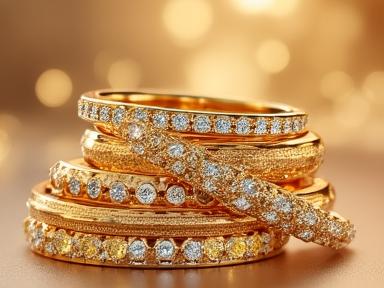 Gold and diamond bracelets collection